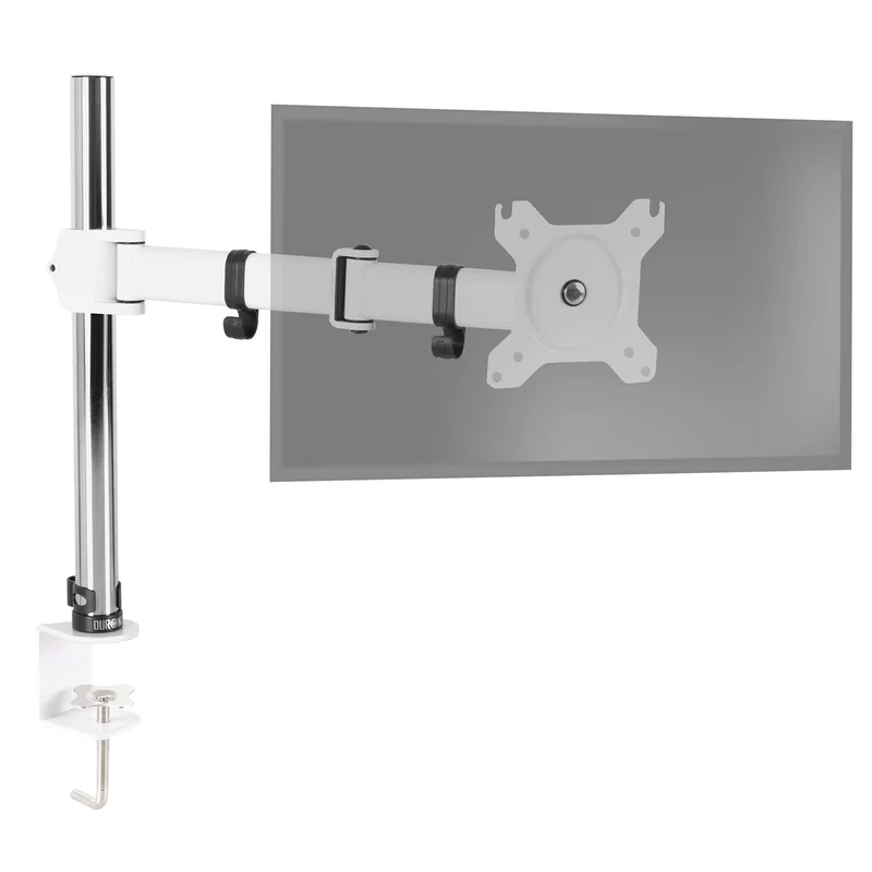 Duronic DM251X3 WE Monitor-Halterung 1 Monitor für 13-27 Zoll Flach & Curved Bildschirm-Halterung 8kg, Monitor Tischhalterung Höhenverstellbar Neigbar Schwenkbar Drehbar, Vesa halterung, Monitor-Arm