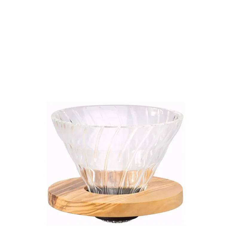 Glas-Kaffeefilter V60 01 - Olivenholz