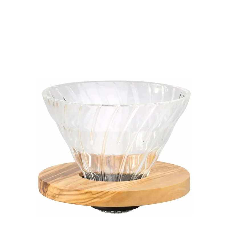 Glas-Kaffeefilter V60 02 - Olivenholz