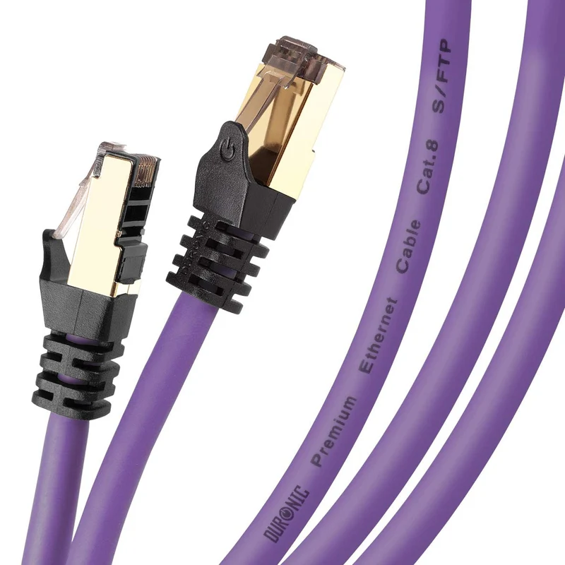 Duronic CAT8 PE 5 m Ethernet-Kabel | 40 Gbps Netzwerkabel | RJ45 Gigabit LAN Kabel Cat 8 | Patch Kabel 2000 MHz S/FTP Schirmung | TV Streaming Router Modem Switch Internetkabel 10 100 1000 Mbit