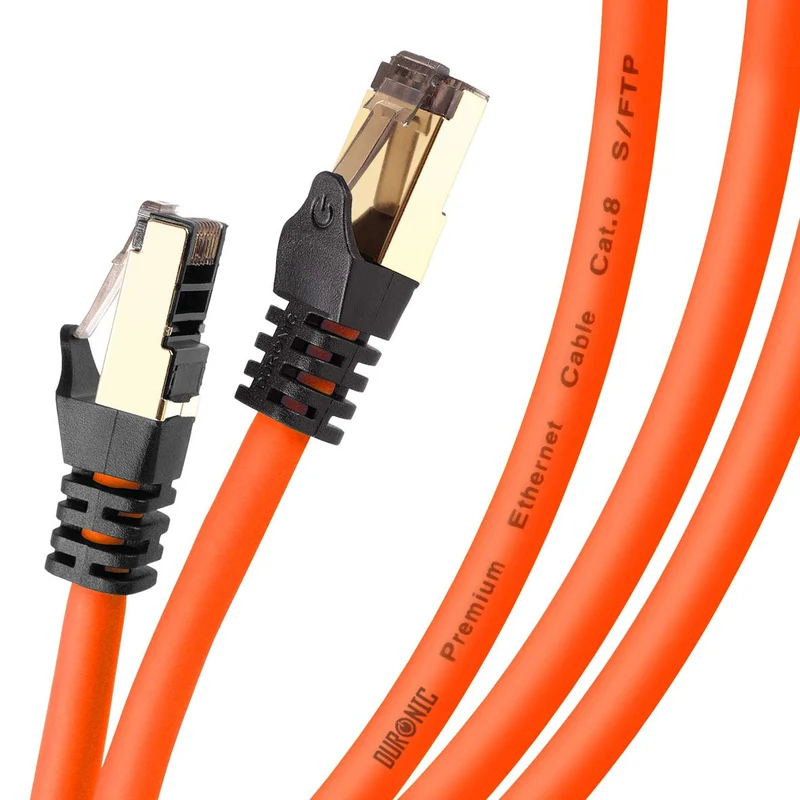 Duronic CAT8 OE 3 m Ethernet-Kabel | 40 Gbps Netzwerkabel | RJ45 Gigabit LAN Kabel Cat 8 | Patch Kabel 2000 MHz S/FTP Schirmung | TV Streaming Router Modem Switch Internetkabel 10 100 1000 Mbit