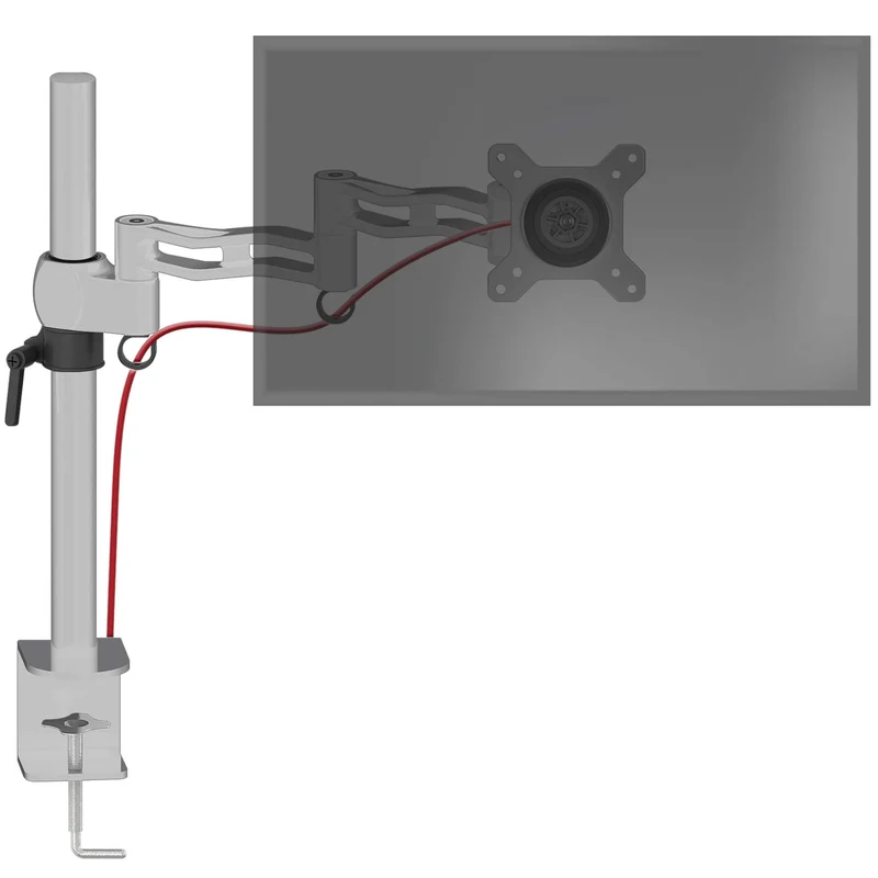 Duronic DM351X3 SR Monitorarm | Monitor Halterung Bildschirme bis 27" Zoll | LCD LED Display Ständer bis 10 kg | Höhenverstellbar | Neigbar -15° bis +15° | Drehbar 360° | Monitorhalterung Arm VESA