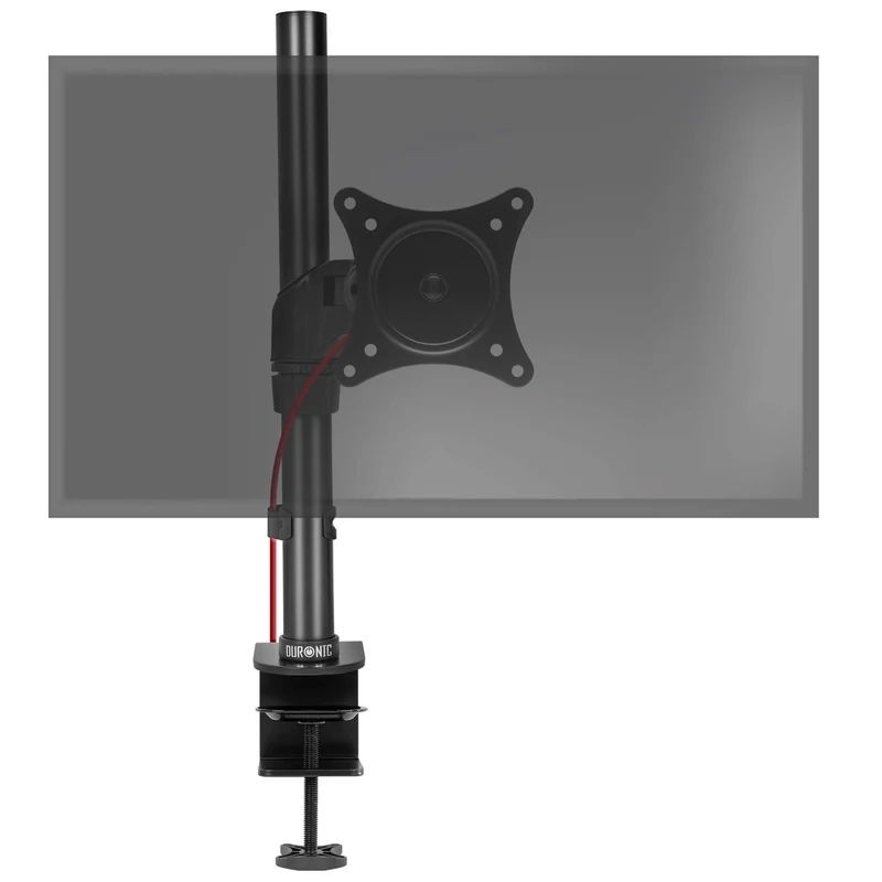 Duronic DM451X1 Monitorarm | Monitor Halterung Bildschirme bis 27" Zoll | LCD LED Display Ständer bis 13 kg | Höhenverstellbar | Neigbar -20° bis +20° | Drehbar 360° | Monitorhalterung 2fach VESA Arm