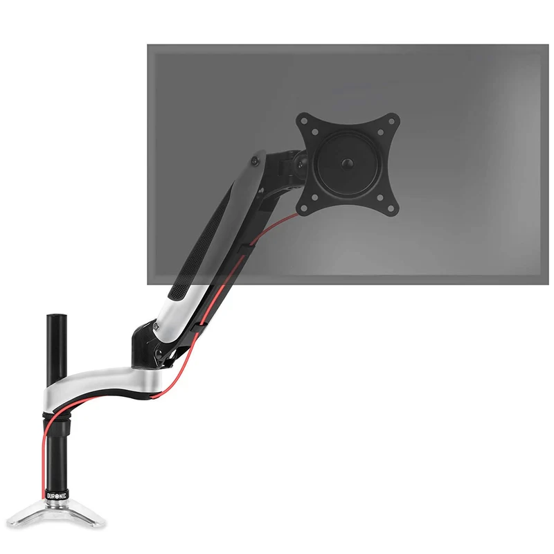 Duronic DM651X2 Monitorhalterung | Monitorständer für 1 Monitor bis 27 Zoll | VESA 75/100 | Belastbarkeit 8kg | Höhenverstellbar | Neigbar -90° bis +85° | Drehbar 360° | Monitorarm mit Gasdruckfeder