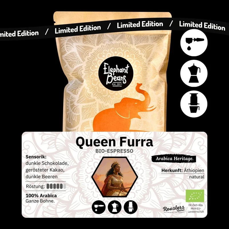 QUEEN FURRA - Arabica Heritage Edition- BIO-Espresso Röstkaffee