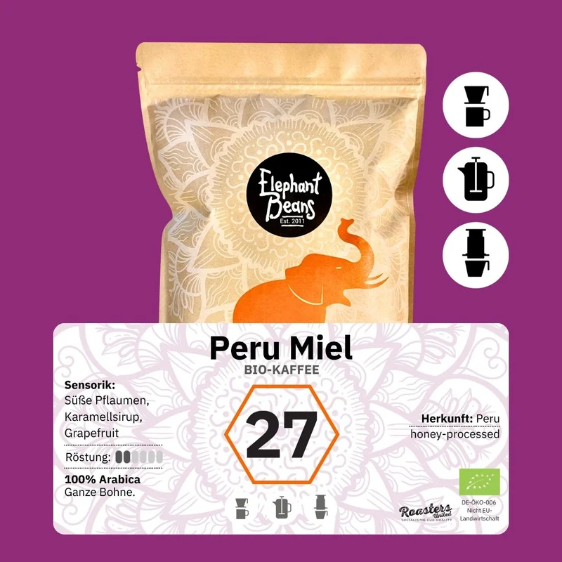 Peru Miel, Bio-Kaffee (Peru) Röstkaffee