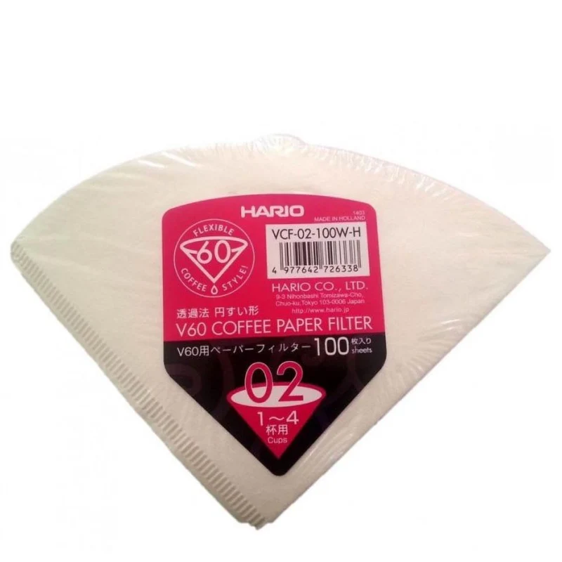 Papierfilter weiß für Hario V60 02 Dripper 100 Blatt (EU - FSC zert.)