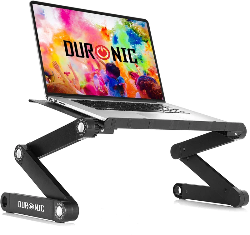 Duronic DML121 Lapdesk | Klappbarer Laptoptisch 39 x 27cm | Höhenverstellbar bis 46cm | Laptopständer für die Couch | Schreibtischaufsatz für Steharbeitsplatz im Home Office | Belastbarkeit 10kg