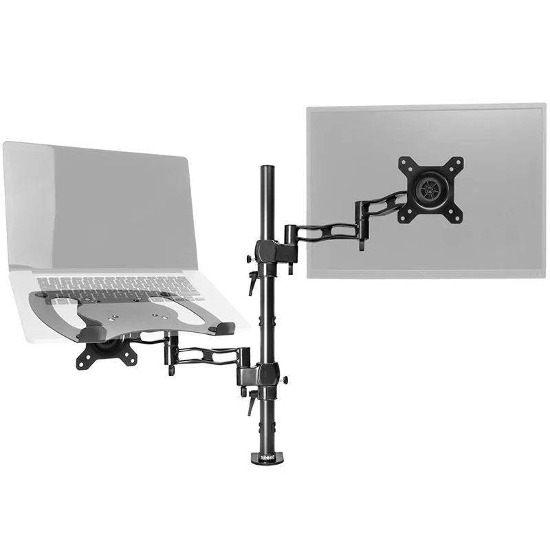 Duronic DM35L1X1 Monitorhalterung | Tischhalterung | Plattform für PC und Laptop | Monitorarm in jede Richtung einstellbar | 13-27 Zoll | Universell kompatibel mit VESA 75 * 100-Bildschirmen