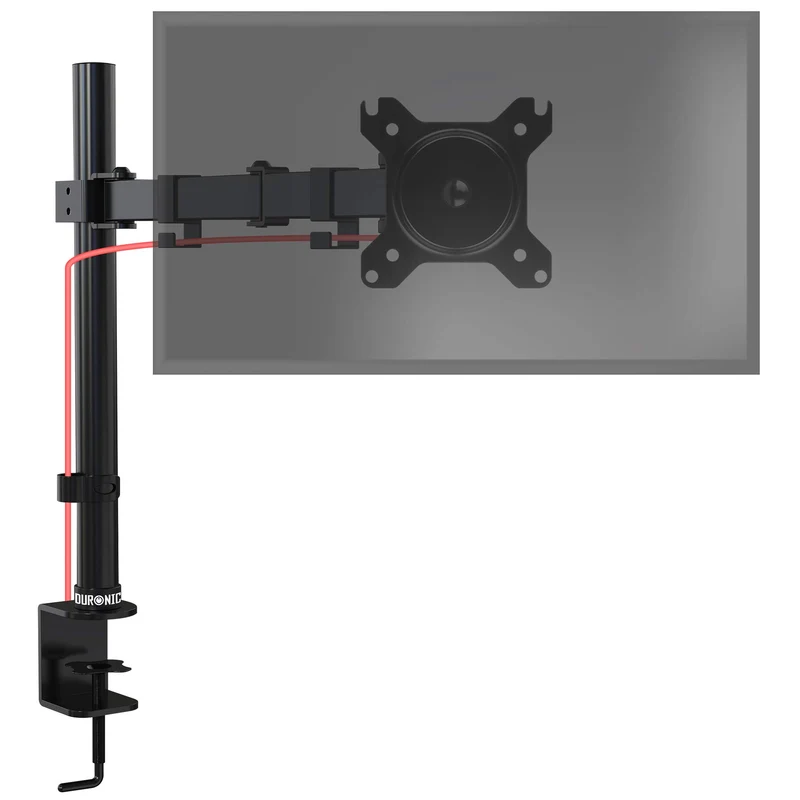 Duronic DM151X3 Monitor-Halterung 1 Monitor für 13-27 Zoll Flach & Curved Bildschirm-Halterung 8kg, Monitor Tischhalterung Höhenverstellbar Neigbar Schwenkbar Drehbar, Vesa halterung, Monitor-Arm