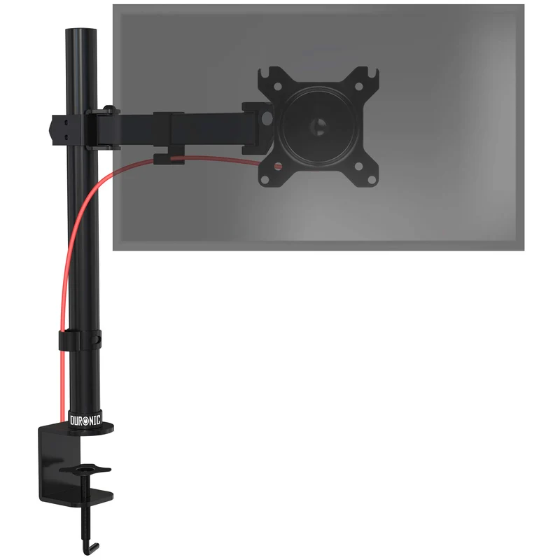 Duronic DM151X2 Monitor-Halterung 1 Monitor für 13-27 Zoll Flach & Curved Bildschirm-Halterung 8kg, Monitor Tischhalterung Höhenverstellbar Neigbar Schwenkbar Drehbar, Vesa halterung, Monitor-Arm