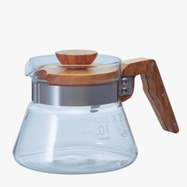 Hario Coffee Server met Olijfhouten Handgreep