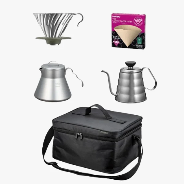 Hario V60 Outdoor RVS Koffieset