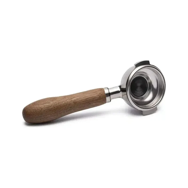 Brewspire Edelstahl Holz Siebträger EINZELAUSLAUF für E61