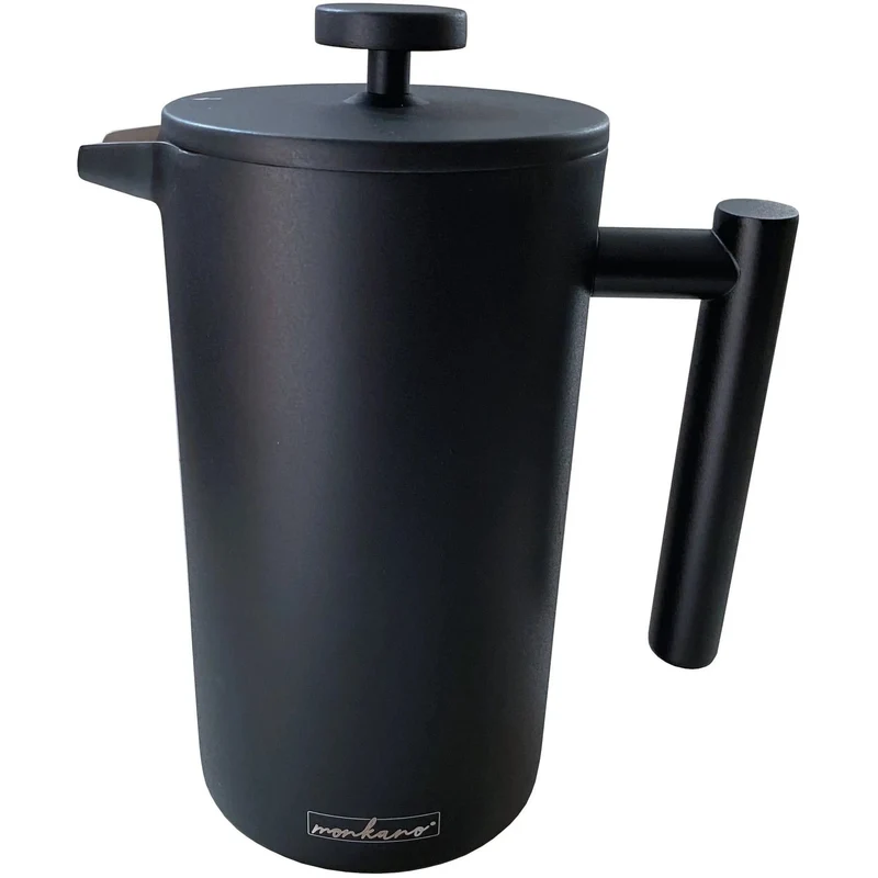 Pressstempelkanne "Monza" Edelstahl schwarz - Isolierfunktion 1000 ml French Press isoliert