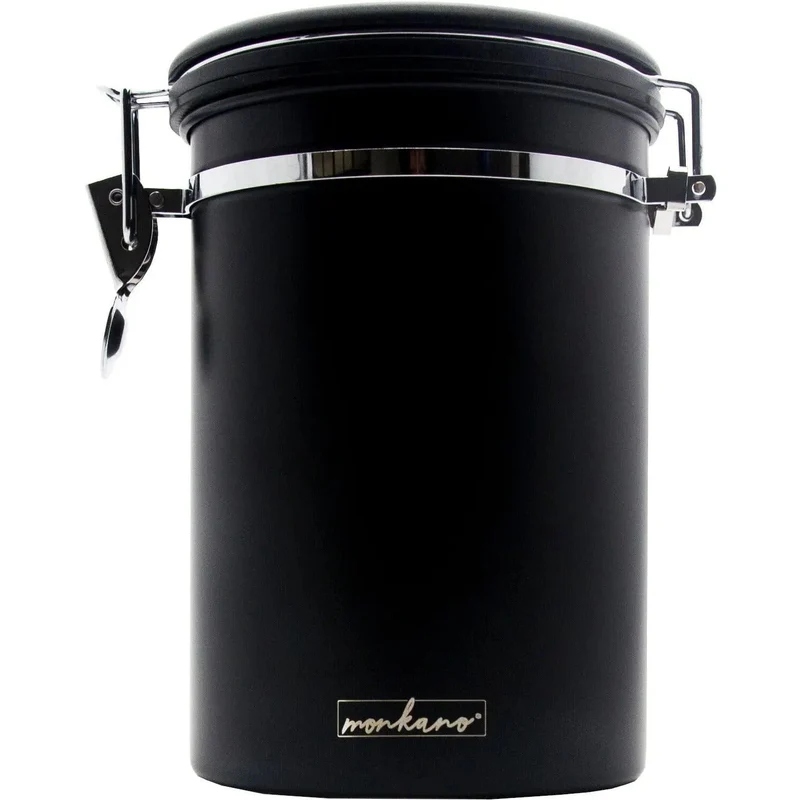 Kaffeedose "Monza" 850 ml Edelstahl schwarz mit Aromaventil
