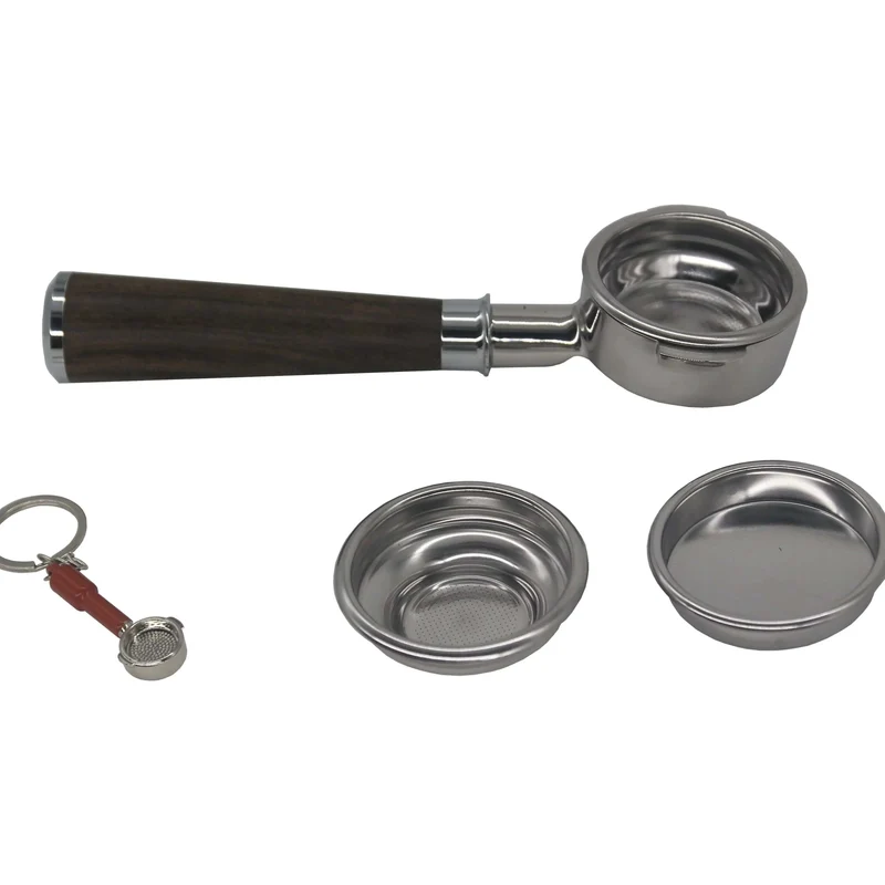 Siebträger Set E61 ohne Boden Ebenholz mit Zubehör