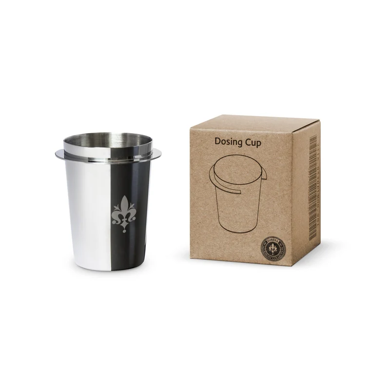 Eureka Dosing Cup mit Eureka-Gravur Chrom oder Schwarz