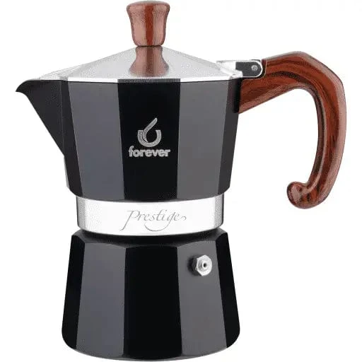 Moka Prestige Radica - Mokkakanne - Wurzelholz Aluminium 6 Tassen