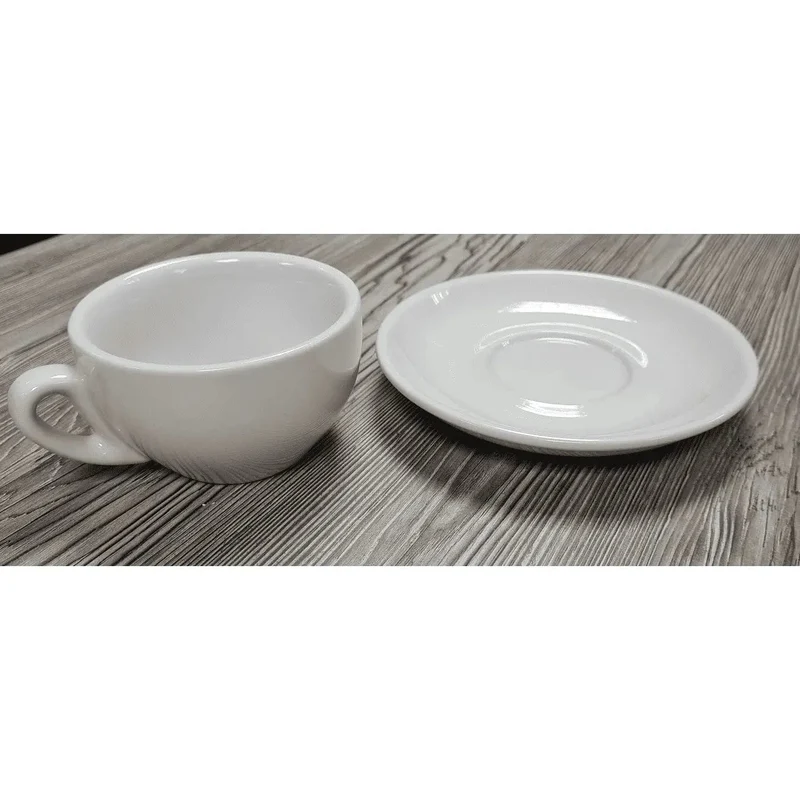 Cappuccino Tasse und Untertasse Weiß Serie Palermo von Nuova Point 200 ml