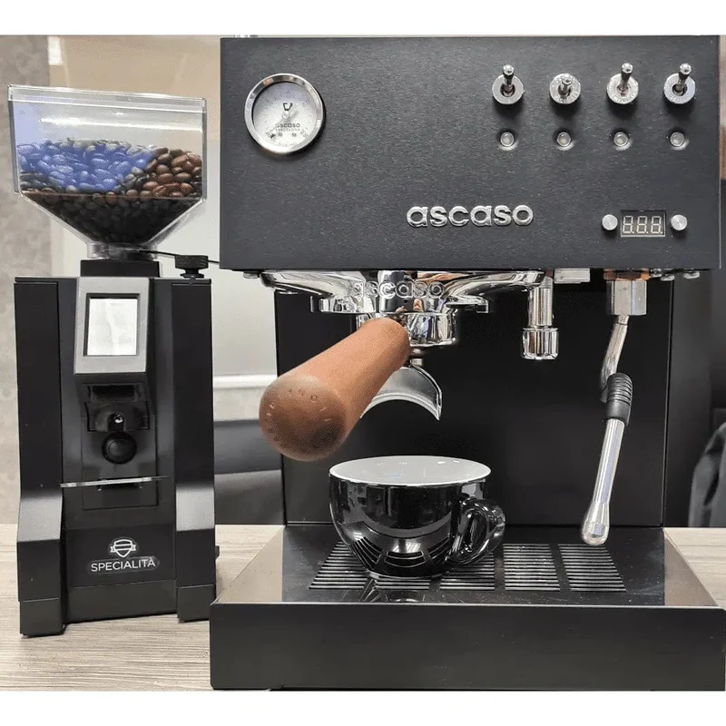 Cappuccino Tasse und Untertasse Schwarz Serie Palermo von Nuova Point 200 ml